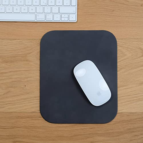 Hamosons â€“ Hochwertiges Mousepad/Mauspad aus Büffel-Leder, Dunkel-Grau, Modell 26304 von Hamosons