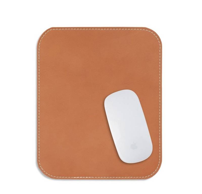 Hamosons Mauspad Hochwertiges Mousepad / Mauspad, Büffel-Leder, Cognac, Hamosons 26306 von Hamosons