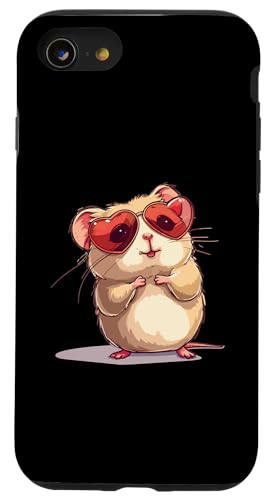 Hülle für iPhone SE (2020) / 7 / 8 Hamster mit Herz Sonnenbrille Valentinstag Frau Herren Kinder von Merch von Amazon