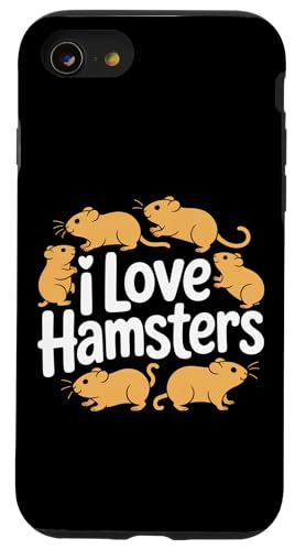 Tier-Fächer mit Aufschrift "I Love Hamsters" Hülle für iPhone SE (2020) / 7 / 8 von Hamster Enthusiast Pet Lover Designs