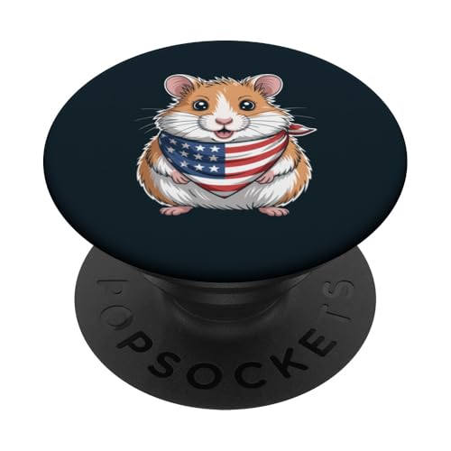 Amerikanische Flagge Hamster USA Hamster PopSockets Klebender PopGrip von Hamster Lover Gifts & Tees