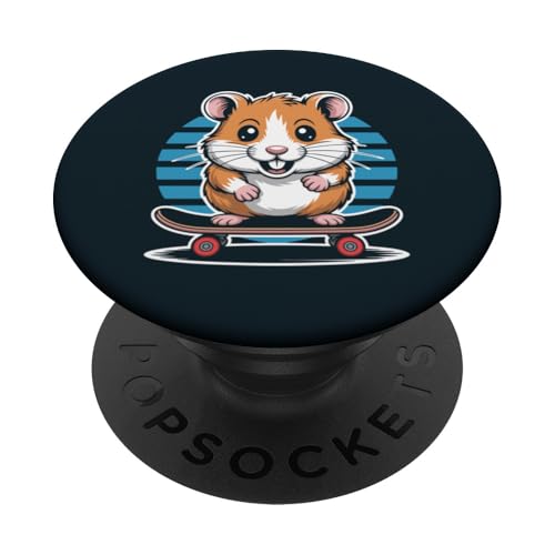 Eislaufender Hamster Skateboard Hamster PopSockets Klebender PopGrip Eislaufender Hamster Skateboard Hamster PopSockets Klebender PopGrip von Hamster Lover Gifts & Tees
