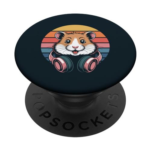 Hamster Kopfhörer DJ Hamster PopSockets Klebender PopGrip Hamster Kopfhörer DJ Hamster PopSockets Klebender PopGrip von Hamster Lover Gifts & Tees