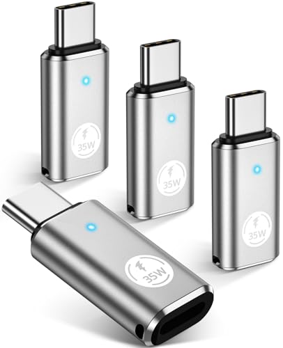 HanCenDa 4pack Lightning Female to USB C -Ladegerät -Adapter -Konverter für iPhone 15/15Pro/15 Pro Max/15 Plus, Sumsung, 35W PD Fast Lade- und Datenübertragung, Nicht für Audio/OTG, Sliver von HanCenDa