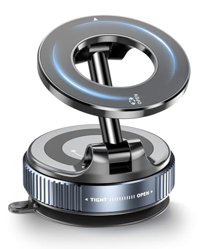 Vakuum Saugnapf Mag-Safe Halterung Auto für MagSafe- 360°Rotation Faltbarer Handy Magnethalterung Auto für Auto Gym Dusche, Universal Vacuum Suction Handyhalter Magnet mit für Smartphones von HanCenDa