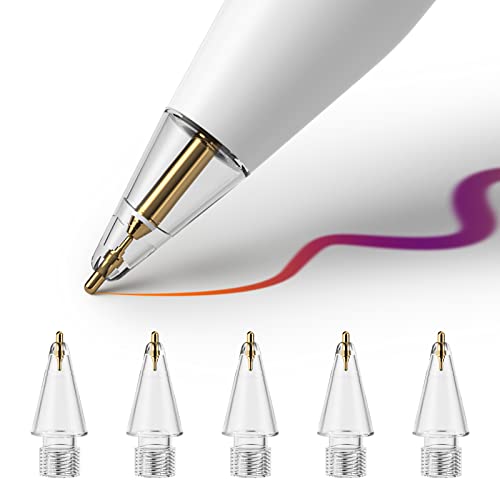 Verbesserte Bleistiftspitzen für Apple Pencil 1./2. Generation, Bleistiftspitzen für Logitech Crayon, stiftähnliche 0,78-mm-Bleistiftspitzen, keine Abnutzung, feine Spitze, präzise Kontrolle, 6er-Pack von HanCenDa