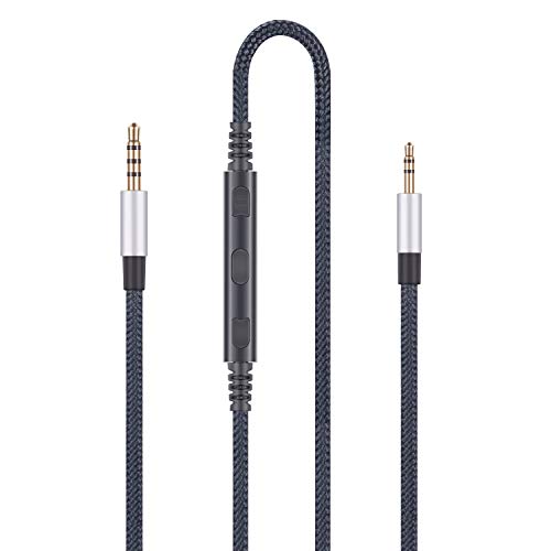 3,5 mm auf 2,5 mm Stecker, Audio-Ersatzkabel, kompatibel mit Bose oe2, oe2i, AE2, QC35 Kopfhörer, Fernbedienung Lautstärkeregler und Inline-Mikrofonkabel, kompatibel mit iPhone von HanSnby