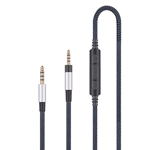 Audio-kabel kompatibel mit Sennheiser PXC550, PXC480 Kopfhörer, Audiokabel kompatibel mit Samsung Galaxy Huawei Android mit In-Line Mikrofon Fernbedienung Lautstärkeregler von HanSnby