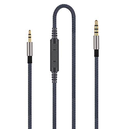 Audiokabel Ersatz – kompatibel mit AKG N60 N60NC Y45BT Y50 Y50BT Y40 Y55 K845BT K840KL Kopfhörer und Samsung Galaxy Huawei Android mit integriertem Mikrofon Fernbedienung Lautstärkeregler von HanSnby