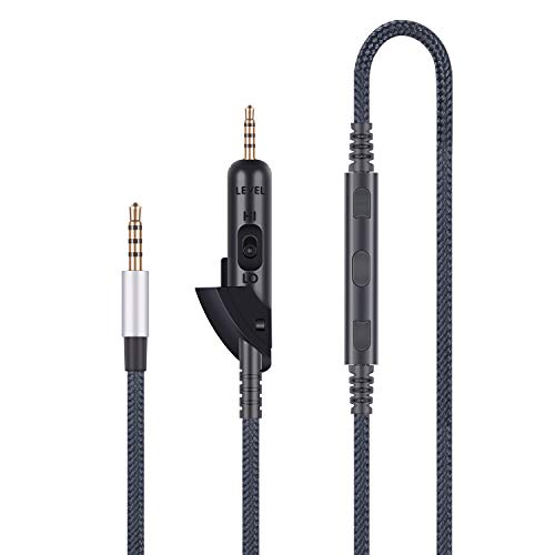Audiokabel Ersatz kompatibel mit Bose QC15 QuietComfort 15 Kopfhörer, Audiokabel kompatibel mit iPhone, Apple-Geräte, Kabel mit integriertem Mikrofon und Lautstärkeregler von HanSnby