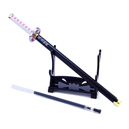 1 x Demon Slayer Gel-Stift, Waffenmodell für Geschenk, Sammlung, Schreiben mit Stift-Nachfüll-Schwertständer (Tsuyuri Kanawo) von Hanaiette