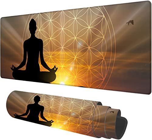 Hanazaoa Großes Mauspad, Yoga, Meditation und Blume des Lebens, große XL-Schreibtischunterlage, Zuhause, 80x20 cm Hanazaoa Großes Mauspad, Yoga, Meditation und Blume des Lebens, große XL-Schreibtischunterlage, Zuhause, 80x20 cm von Hanazaoa