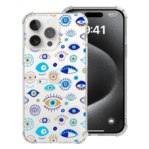 Hanazaoa Transparente Handyhülle für 15 Pro, Evil Eyes Handyhülle für Frauen und Mädchen, transparent, weich, flexibel, dünn, TPU-Hüllen für 15 Pro 6,1 Zoll Hanazaoa Transparente Handyhülle für 15 Pro, Evil Eyes Handyhülle für Frauen und Mädchen, transparent, weich, flexibel, dünn, TPU-Hüllen für 15 Pro 6,1 Zoll von Hanazaoa