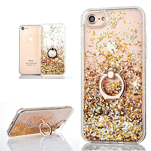 Hancda Handyhülle für iPhone SE 2022 / iPhone SE 2020 / iPhone 8 / iPhone 7 Hülle Case Schutzhülle Glitzer Flüssig Durchsichtig Hart Silikon Cover mit Ring Ständer Fingerhalterung,Gold Hancda Handyhülle für iPhone SE 2022 / iPhone SE 2020 / iPhone 8 / iPhone 7 Hülle Case Schutzhülle Glitzer Flüssig Durchsichtig Hart Silikon Cover mit Ring Ständer Fingerhalterung,Gold von Hancda
