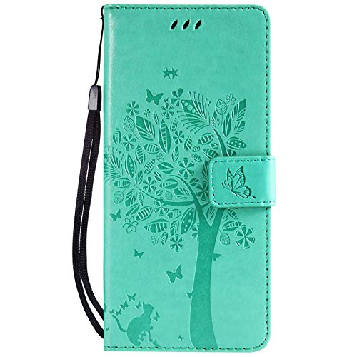 Hancda Hülle für Samsung Galaxy A40, Schutzhülle Leder Handytasche Flip Case Handyhüllen Lederhülle Tasche Dünn Silikon Case Magnet Cover für Samsung Galaxy A40,Hülle Grün von Hancda