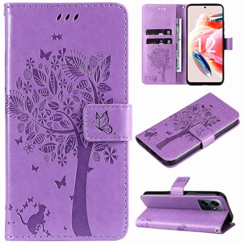 Hancda Hülle für Xiaomi Redmi Note 12 4G, Schutzhülle Handyhülle Leder Hülle Klappbar Flip Case Klapphülle Dünn Silikon Cover mit Motiv Kartenfach Magnet Handytasche für Xiaomi Redmi Note 12 4G,Lila Hancda Hülle für Xiaomi Redmi Note 12 4G, Schutzhülle Handyhülle Leder Hülle Klappbar Flip Case Klapphülle Dünn Silikon Cover mit Motiv Kartenfach Magnet Handytasche für Xiaomi Redmi Note 12 4G,Lila von Hancda