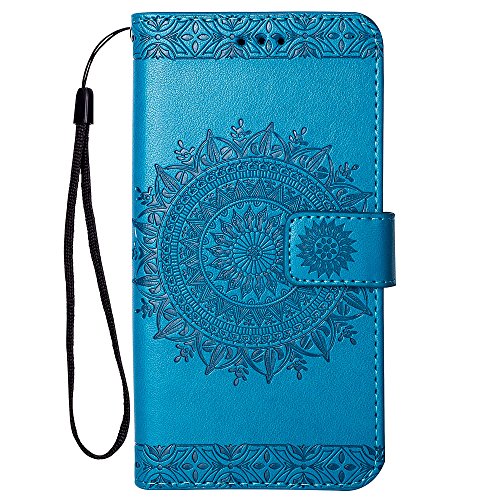 Hancda Hülle für iPhone SE 2022 / iPhone SE 2020 / iPhone 8 / iPhone 7 Handyhülle Klapphülle Tasche Hülle Flip Case Leder Schutzhülle Klappbar Cover Handytasche Geldbörse Magnet Case Lederhülle,Blau von Hancda