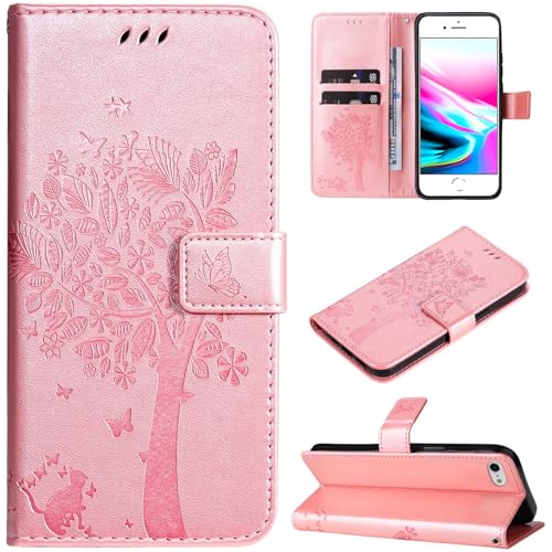 Hancda Hülle für iPhone SE 2022 / iPhone SE 2020 / iPhone 8 / iPhone 7 Schutzhülle Handyhülle Leder Hülle Klappbar Klapphülle Handytasche Dünn Cover mit Motiv Kartenfach Flip Case,Rose Gold Hancda Hülle für iPhone SE 2022 / iPhone SE 2020 / iPhone 8 / iPhone 7 Schutzhülle Handyhülle Leder Hülle Klappbar Klapphülle Handytasche Dünn Cover mit Motiv Kartenfach Flip Case,Rose Gold von Hancda