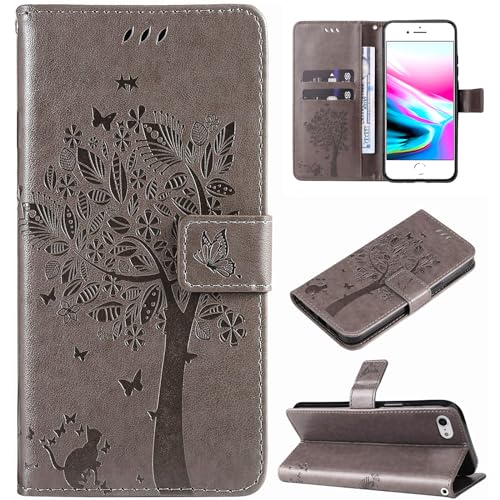Hancda Hülle für iPhone SE 2022 / iPhone SE 2020 / iPhone 8 / iPhone 7 Schutzhülle Handyhülle Leder Hülle Klappbar Klapphülle Handytasche Dünn Cover mit Motiv Kartenfach Magnet Flip Case,Grau Hancda Hülle für iPhone SE 2022 / iPhone SE 2020 / iPhone 8 / iPhone 7 Schutzhülle Handyhülle Leder Hülle Klappbar Klapphülle Handytasche Dünn Cover mit Motiv Kartenfach Magnet Flip Case,Grau von Hancda
