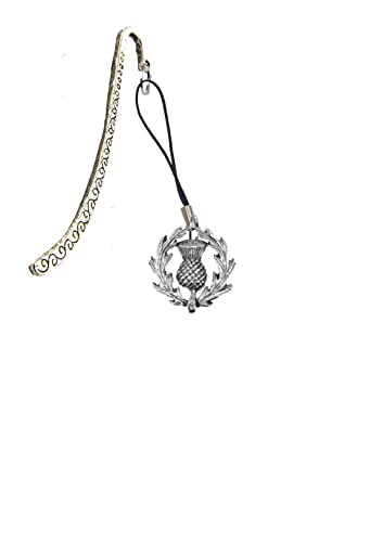 g53 Lesezeichen mit Schottischer Distel, Zinn, mit Kordel von Hand Creations
