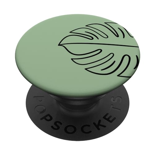 Monstera Leaf Botanische tropische Pflanzenblätter Matcha-Grün PopSockets Klebender PopGrip Monstera Leaf Botanische tropische Pflanzenblätter Matcha-Grün PopSockets Klebender PopGrip von Hand Drawn Botanical Boho Design