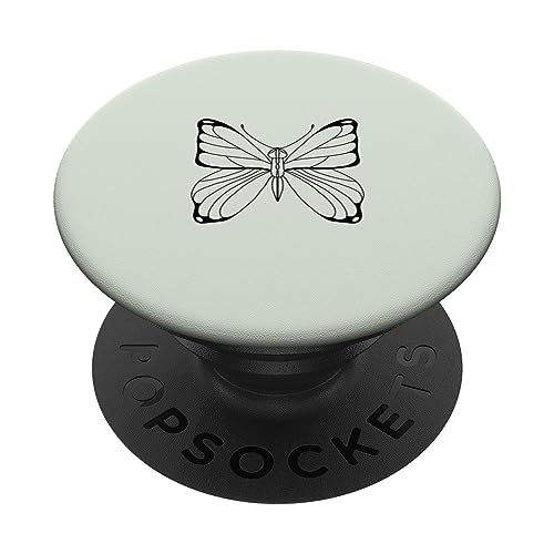 Pastellgrüner Schmetterling handgezeichneter Schmetterling Boho PopSockets Klebender PopGrip Pastellgrüner Schmetterling handgezeichneter Schmetterling Boho PopSockets Klebender PopGrip von Hand Drawn Botanical Boho Design