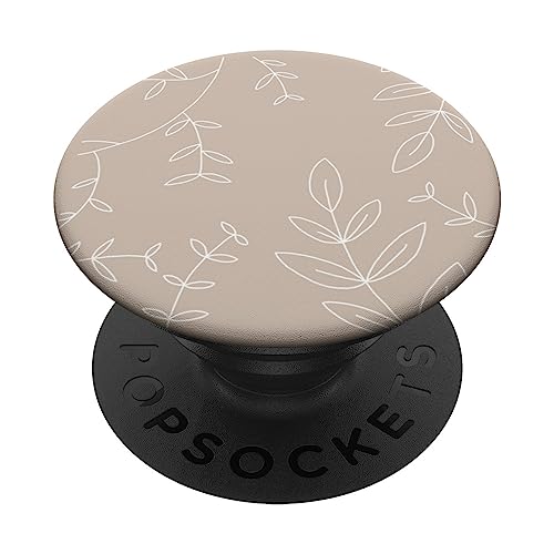 Sand/Beige/Hellbraun, handgezeichnetes Blatt, botanische Pflanze, Boho PopSockets Klebender PopGrip Sand/Beige/Hellbraun, handgezeichnetes Blatt, botanische Pflanze, Boho PopSockets Klebender PopGrip von Hand Drawn Botanical Boho Design