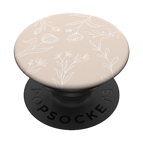 Vanille / Creme / Beige Boho Blätter Blatt Blumen Blume PopSockets Klebender PopGrip Vanille / Creme / Beige Boho Blätter Blatt Blumen Blume PopSockets Klebender PopGrip von Hand Drawn Botanical Boho Design