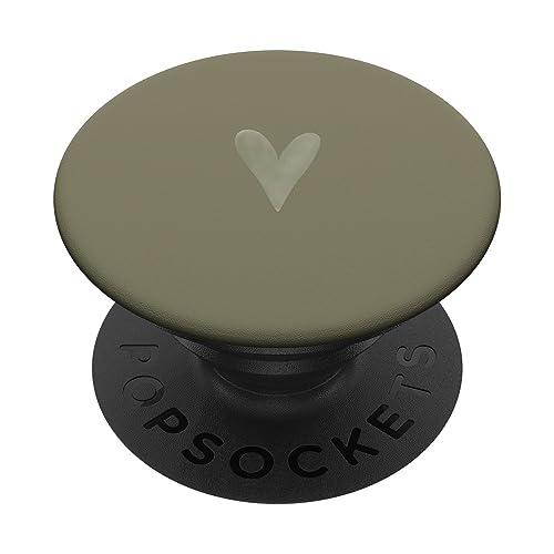 Khaki Grün Niedliches Herz Liebe Romantisch Minimalistisch Herz PopSockets Klebender PopGrip Khaki Grün Niedliches Herz Liebe Romantisch Minimalistisch Herz PopSockets Klebender PopGrip von Hand Drawn Digital Art