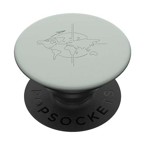 PopSockets Niedliches Weltkarten-Design, Globus-Reisen PopGrip, Schwarz, Phone Grip PopSockets Niedliches Weltkarten-Design, Globus-Reisen PopGrip, Schwarz, Phone Grip von Hand Drawn Digital Art