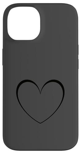 Anthrazit/Grau/Schwarz Herz Minimalistisch Herz Liebe Hülle für iPhone 14 Anthrazit/Grau/Schwarz Herz Minimalistisch Herz Liebe Hülle für iPhone 14 von Hand Drawn Heart Design