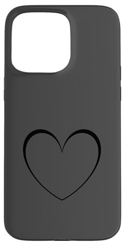 Anthrazit/Grau/Schwarz Herz Minimalistisch Herz Liebe Hülle für iPhone 15 Pro Max Anthrazit/Grau/Schwarz Herz Minimalistisch Herz Liebe Hülle für iPhone 15 Pro Max von Hand Drawn Heart Design