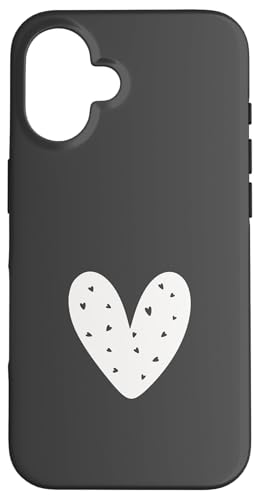 Anthrazit Herz Süß Liebe Herz Feminin Hülle für iPhone 16 Anthrazit Herz Süß Liebe Herz Feminin Hülle für iPhone 16 von Hand Drawn Heart Design
