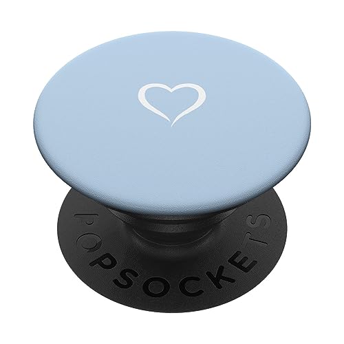 Babyblau / Pastellblau handgezeichnetes Herz Liebe minimalistisch PopSockets Klebender PopGrip von Hand Drawn Heart Design