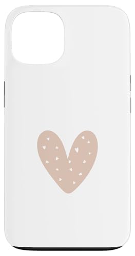 Beige / Sand / Tan Heart Cute Love Heart Feminin Hülle für iPhone 13 von Hand Drawn Heart Design