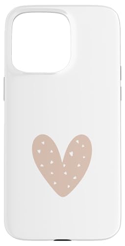 Beige / Sand / Tan Heart Cute Love Heart Feminin Hülle für iPhone 15 Pro Max von Hand Drawn Heart Design