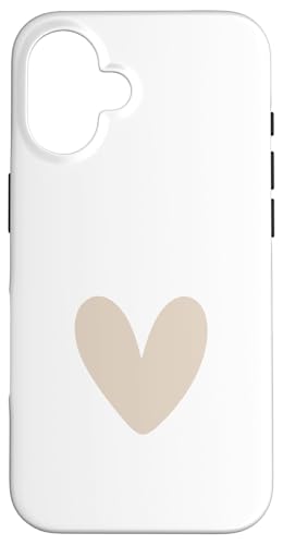 Beige / Sand / Tan Heart Cute Love Heart Feminin Hülle für iPhone 16 Beige / Sand / Tan Heart Cute Love Heart Feminin Hülle für iPhone 16 von Hand Drawn Heart Design