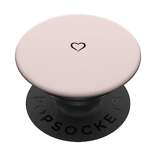 Blassrose / Hellrosa handgezeichnetes Herz Minimalistische Liebe PopSockets Klebender PopGrip von Hand Drawn Heart Design