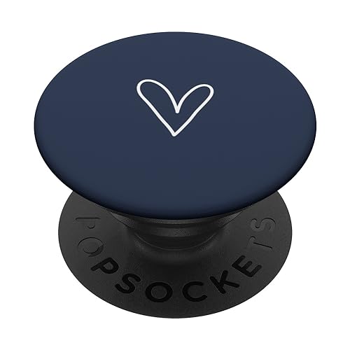 Blau Niedlich Herz Minimalistische Liebe PopSockets mit austauschbarem PopGrip von Hand Drawn Heart Design