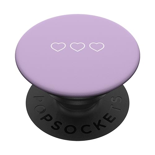 Chic Heart Ästhetische Drei Herzen Minimalistisch Flieder PopSockets mit austauschbarem PopGrip von Hand Drawn Heart Design