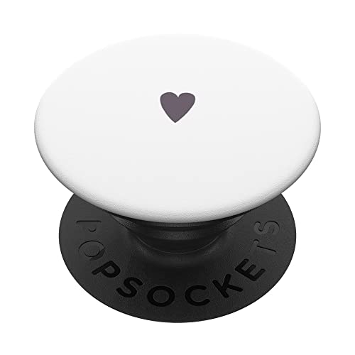 Dunkellila handgezeichnetes Herz Minimalistische Liebe Digitale Kunst PopSockets mit austauschbarem PopGrip von Hand Drawn Heart Design