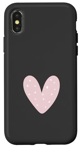 Helles Rosenherz, süßes Liebesherz, feminin Hülle für iPhone X/XS von Hand Drawn Heart Design