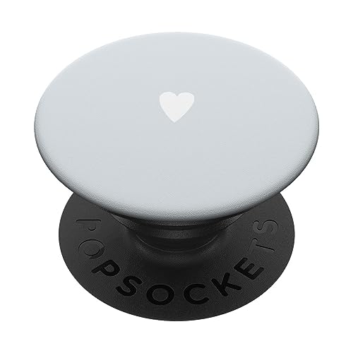 Helles pastellblaues handgezeichnetes Herz minimalistische Liebe PopSockets Klebender PopGrip von Hand Drawn Heart Design
