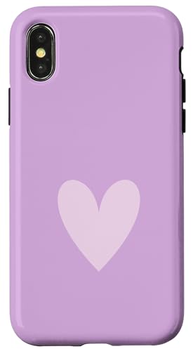 Hellviolettes Herz Minimalistisches Herz Liebe Hülle für iPhone X/XS Hellviolettes Herz Minimalistisches Herz Liebe Hülle für iPhone X/XS von Hand Drawn Heart Design