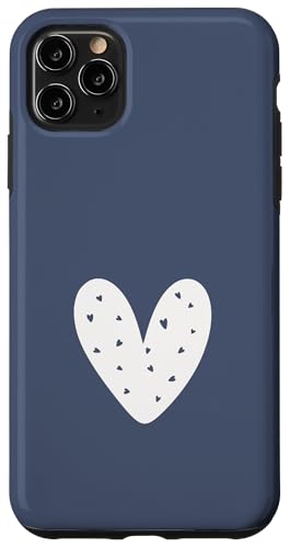 Marineblaues Herz, süßes Liebesherz, feminin Hülle für iPhone 11 Pro Max von Hand Drawn Heart Design