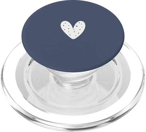 Marineblaues Herz, süßes Liebesherz, feminin PopSockets PopGrip für MagSafe von Hand Drawn Heart Design