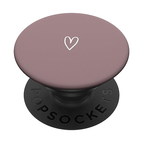 Mauve Minimalistisches Herz Liebe PopSockets mit austauschbarem PopGrip Mauve Minimalistisches Herz Liebe PopSockets mit austauschbarem PopGrip von Hand Drawn Heart Design
