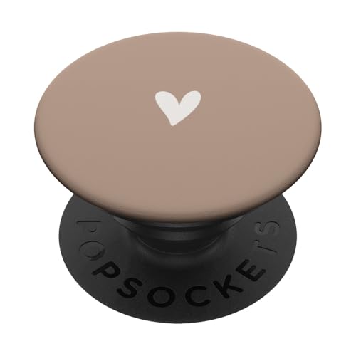 Minimalistisches Herz-Symbol auf Mokka-Braun PopSockets Klebender PopGrip von Hand Drawn Heart Design