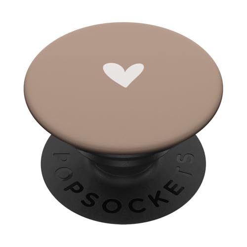 Minimalistisches Herz-Symbol auf Mokka-Braun PopSockets Klebender PopGrip Minimalistisches Herz-Symbol auf Mokka-Braun PopSockets Klebender PopGrip von Hand Drawn Heart Design
