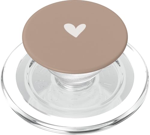 Minimalistisches Herz-Symbol auf Mokka-Braun PopSockets PopGrip für MagSafe von Hand Drawn Heart Design